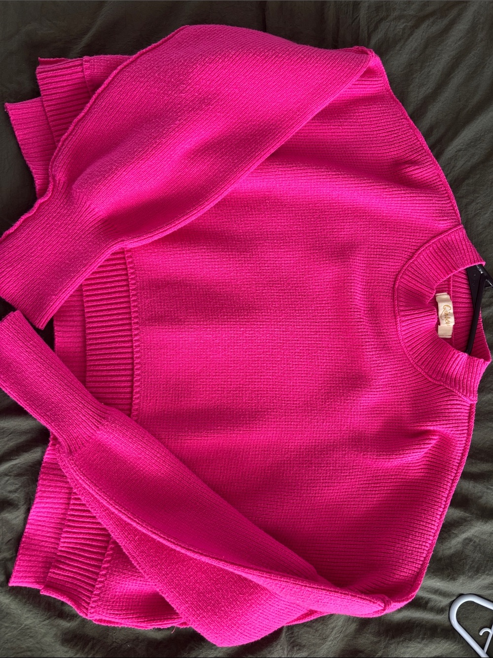 Bright Fuchsia Crewneck Sweater - Classic Knit